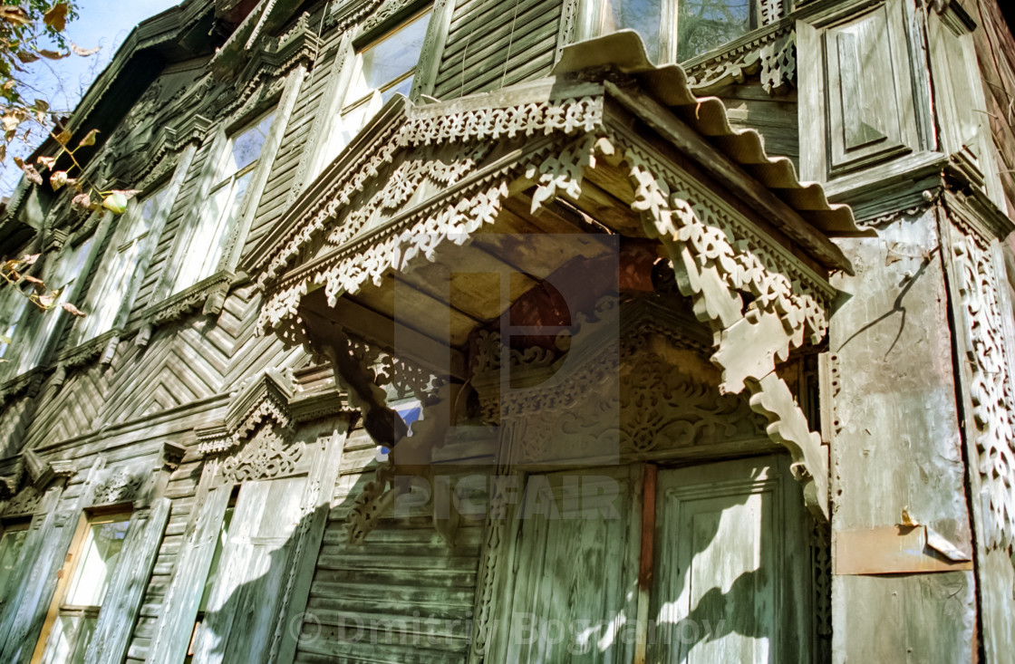 Plinths Of Windows Of Wooden Houses Ancient Style Of Decoration