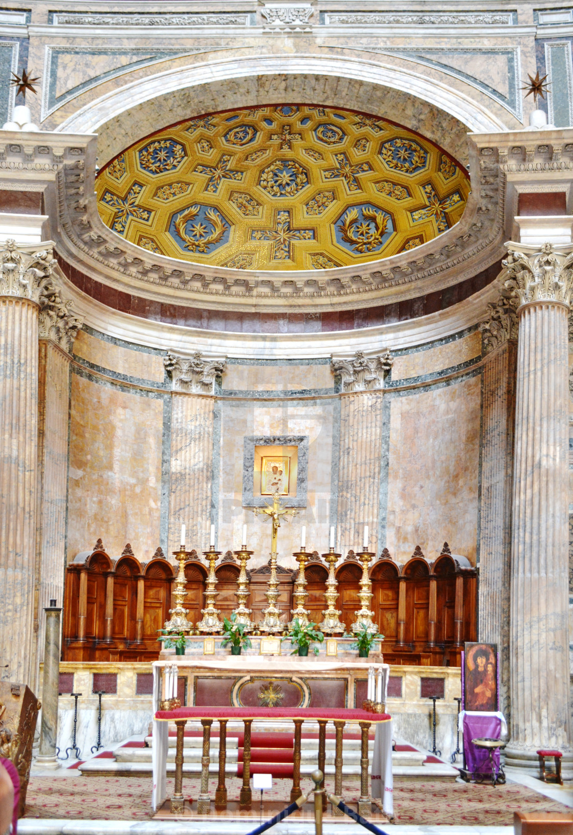 The Interior Of The Pantheon Rome Italy License