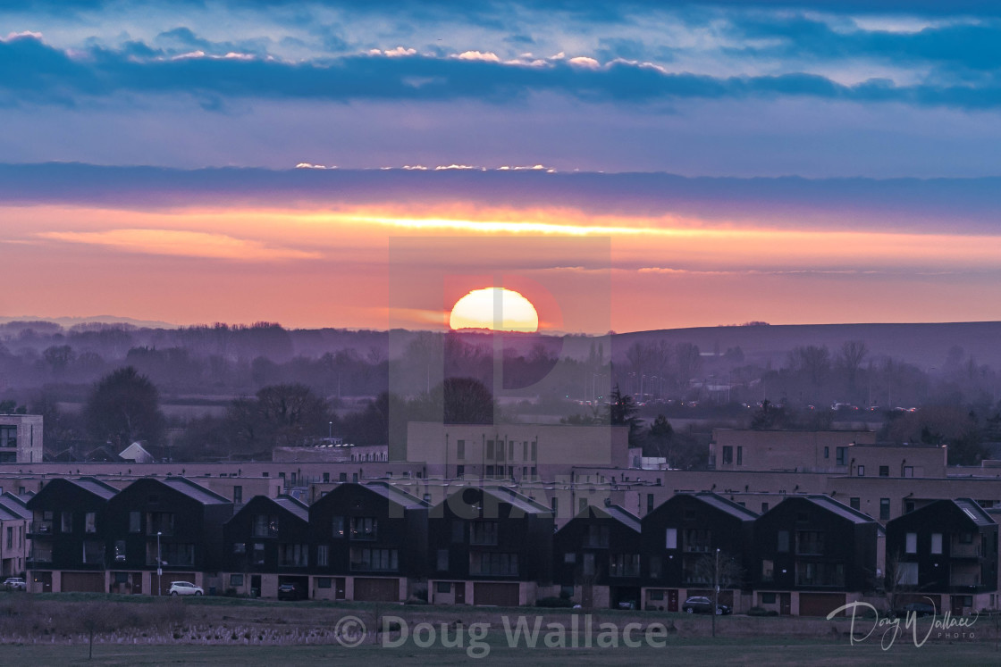 "Sunset over Trumpington" stock image