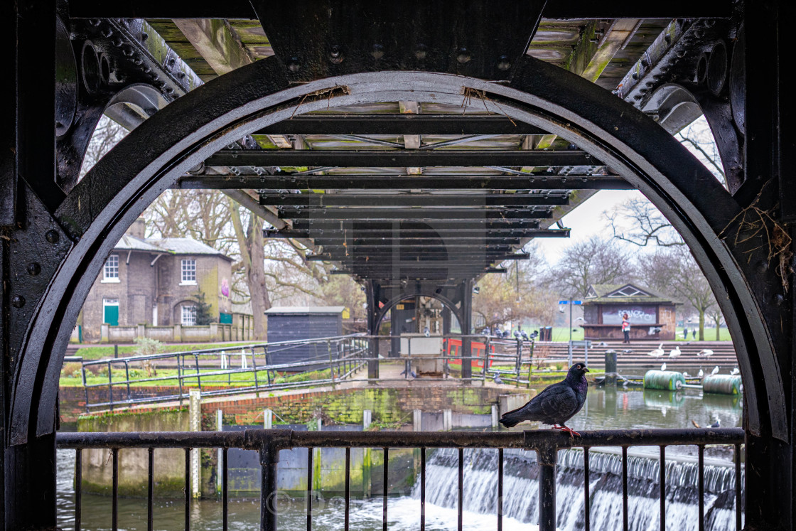 "Under Jesus Lock Foot Bridge" stock image