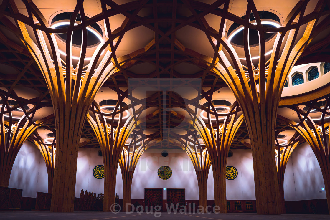 "Lighting Cambridge Central Mosque" stock image