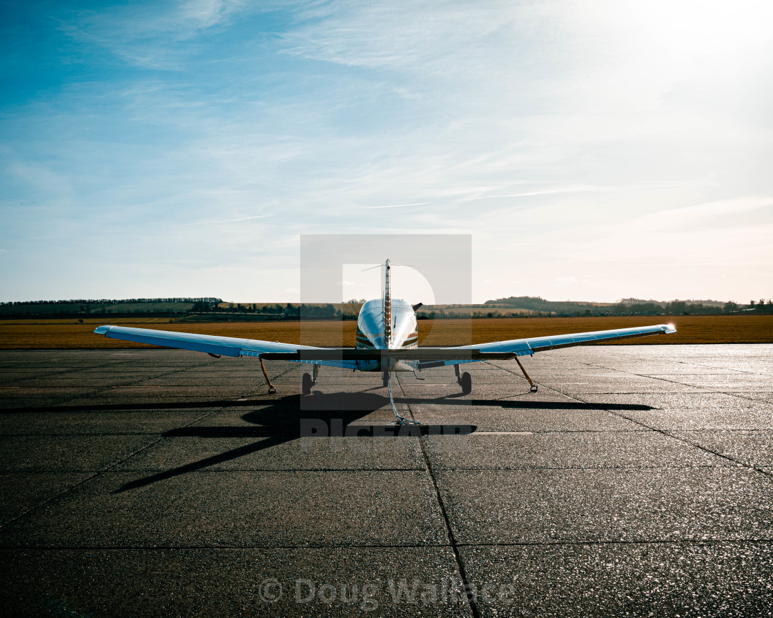 "Plane waiting to take off" stock image