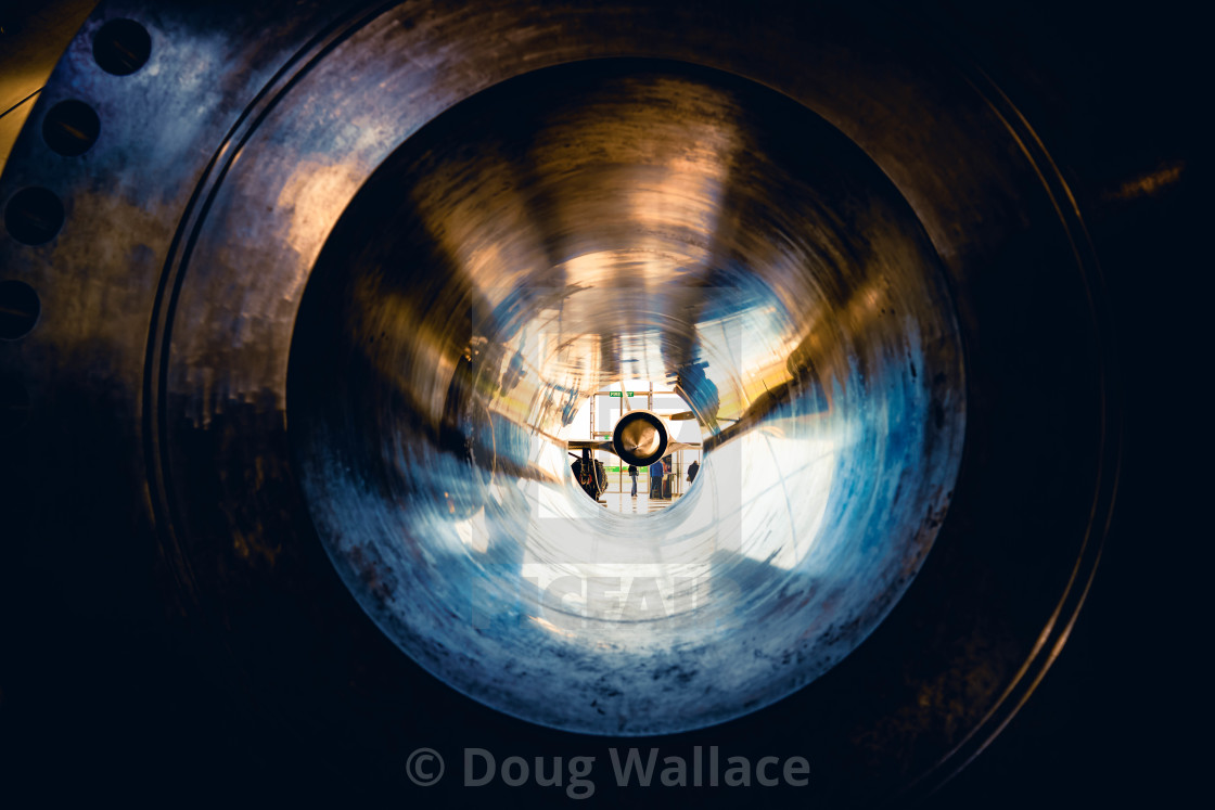 "Looking through a sphere from Duxford American Air Museum" stock image