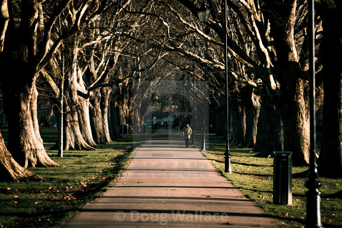 "Sun Shadows from Jesus Green Cambridge." stock image