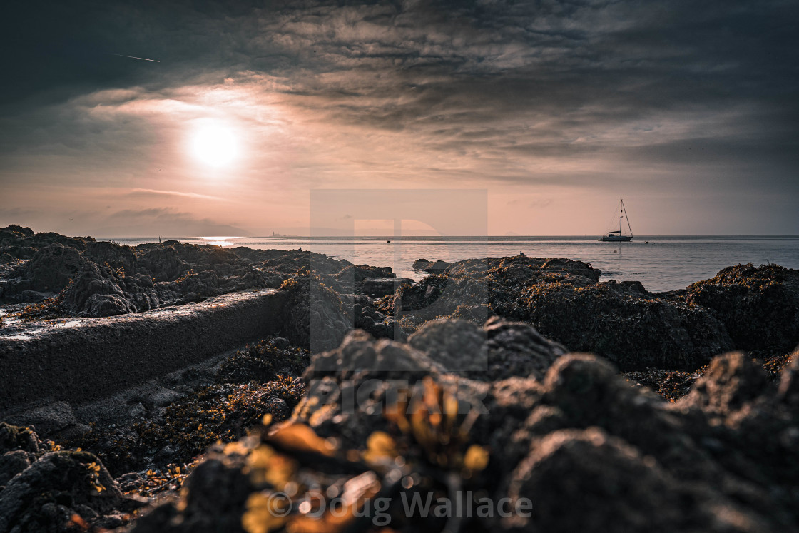 "Sunrise Kingsand Beach Cornwall UK." stock image