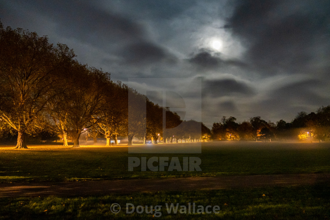 "Jesus Green by night." stock image