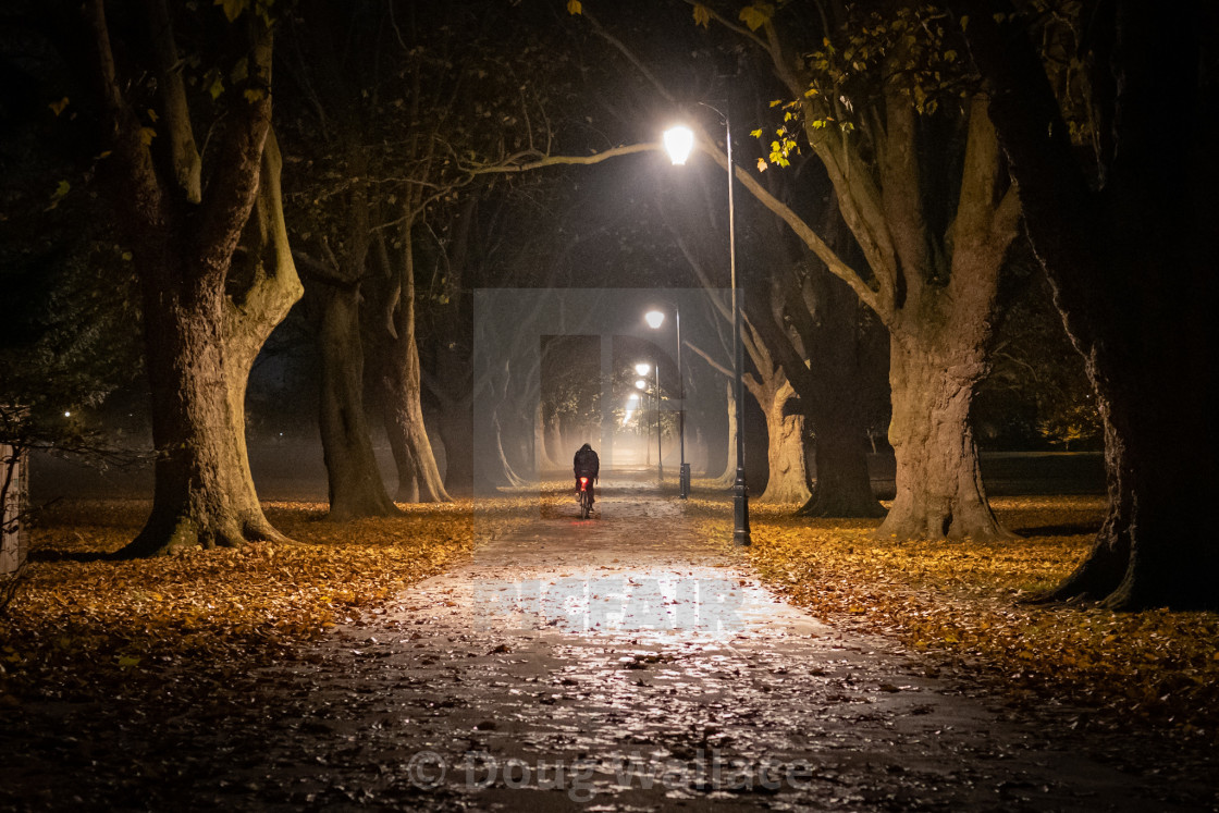 "Jesus Green footpath by night." stock image