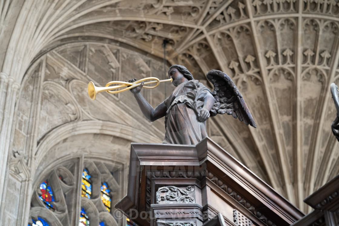 "Kings College Chapel Angel Cambridge UK." stock image