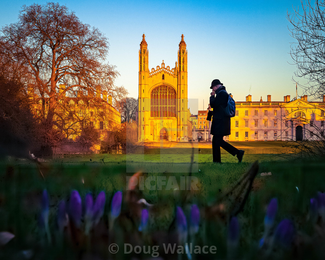 "Sunset Kings College Chapel Cambridge UK" stock image