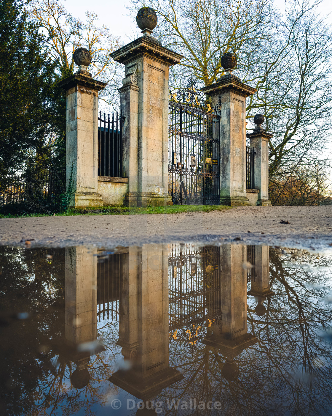 "Clare College Gate, Reflections." stock image