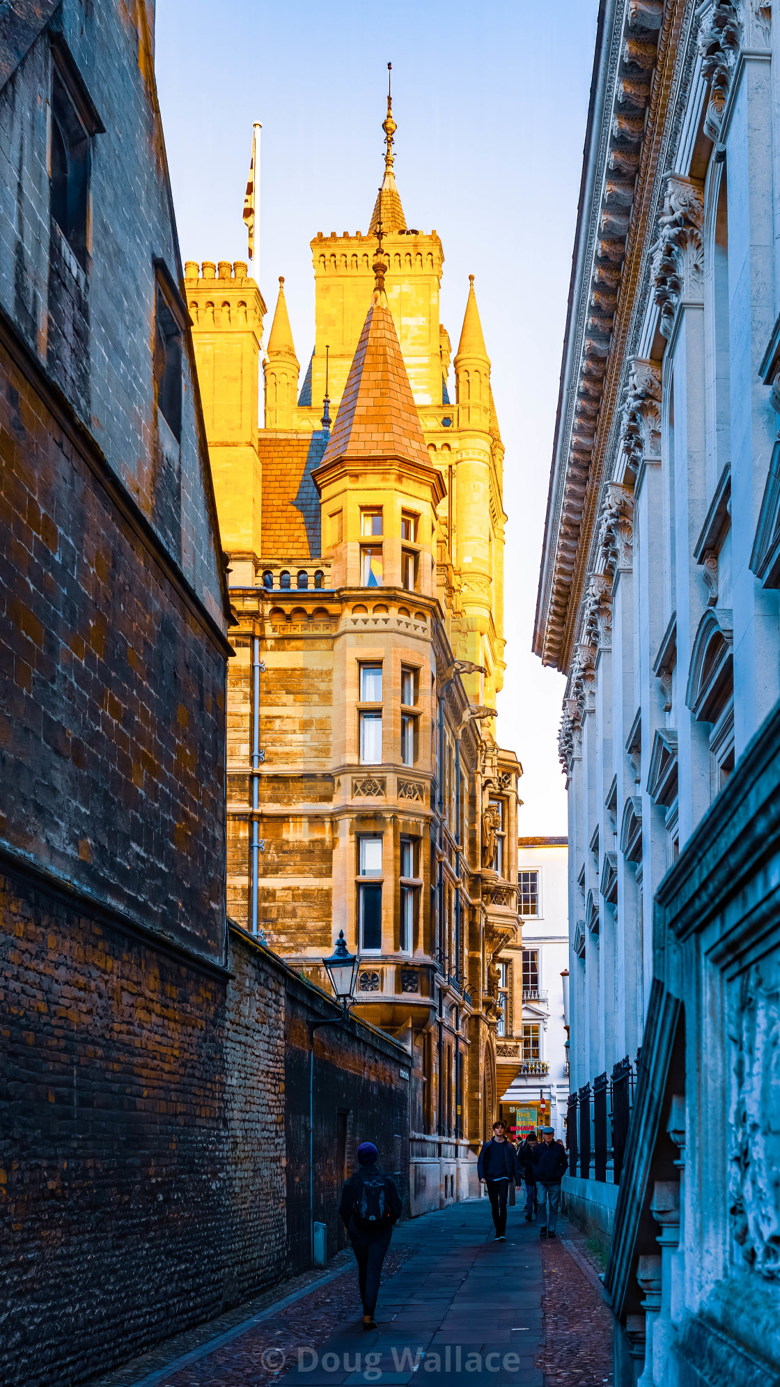 "Sunset, Gonville & Caius College, University of Cambridge UK." stock image