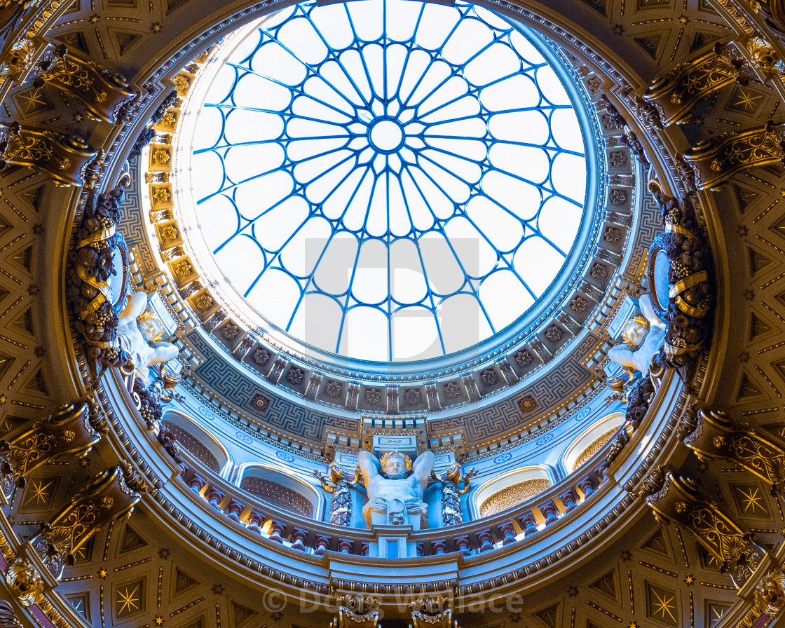 "Fitzwilliam Museum domed entrance ceiling." stock image