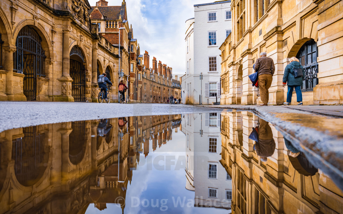 "Reflections, Pembroke St. Cambridge UK." stock image