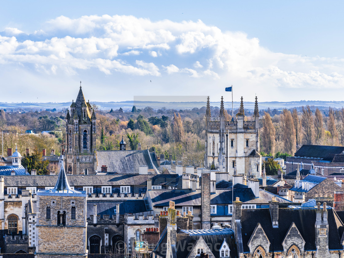 "Aerial View Corpus Christi College, University of Cambridge UK." stock image