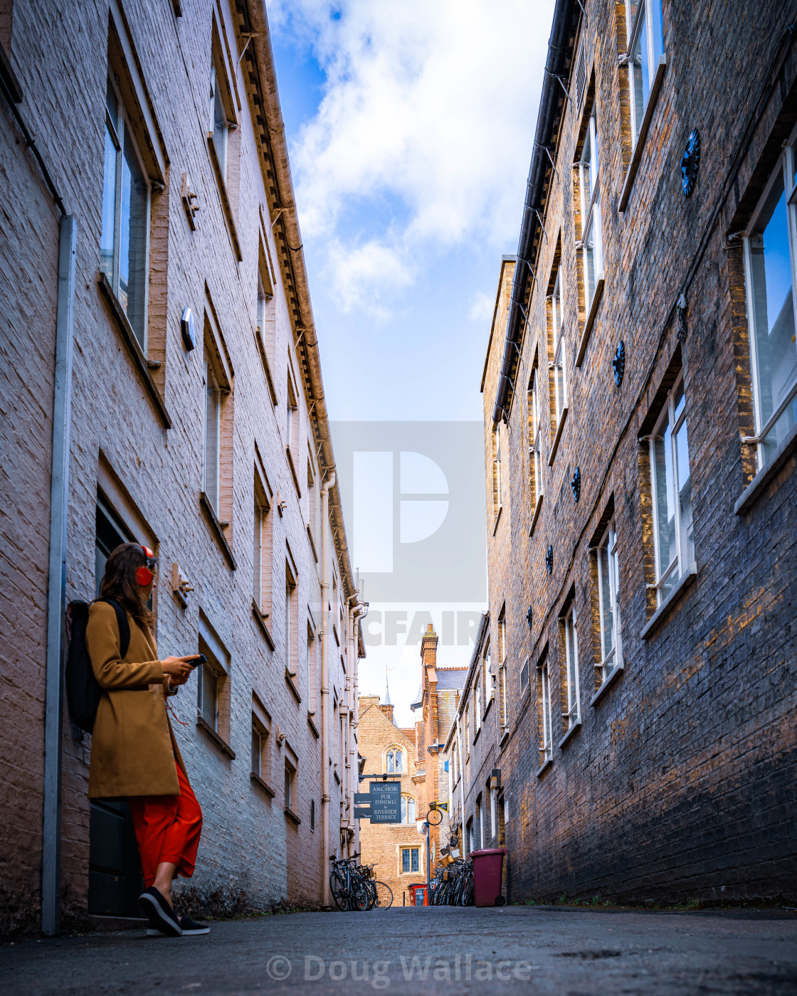 "Laundress Lane, Cambridge UK." stock image