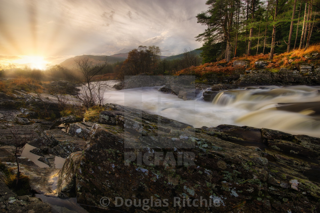 "Glowing Falls" by Douglas Ritchie - £20.00 "Glowing Falls" stock image