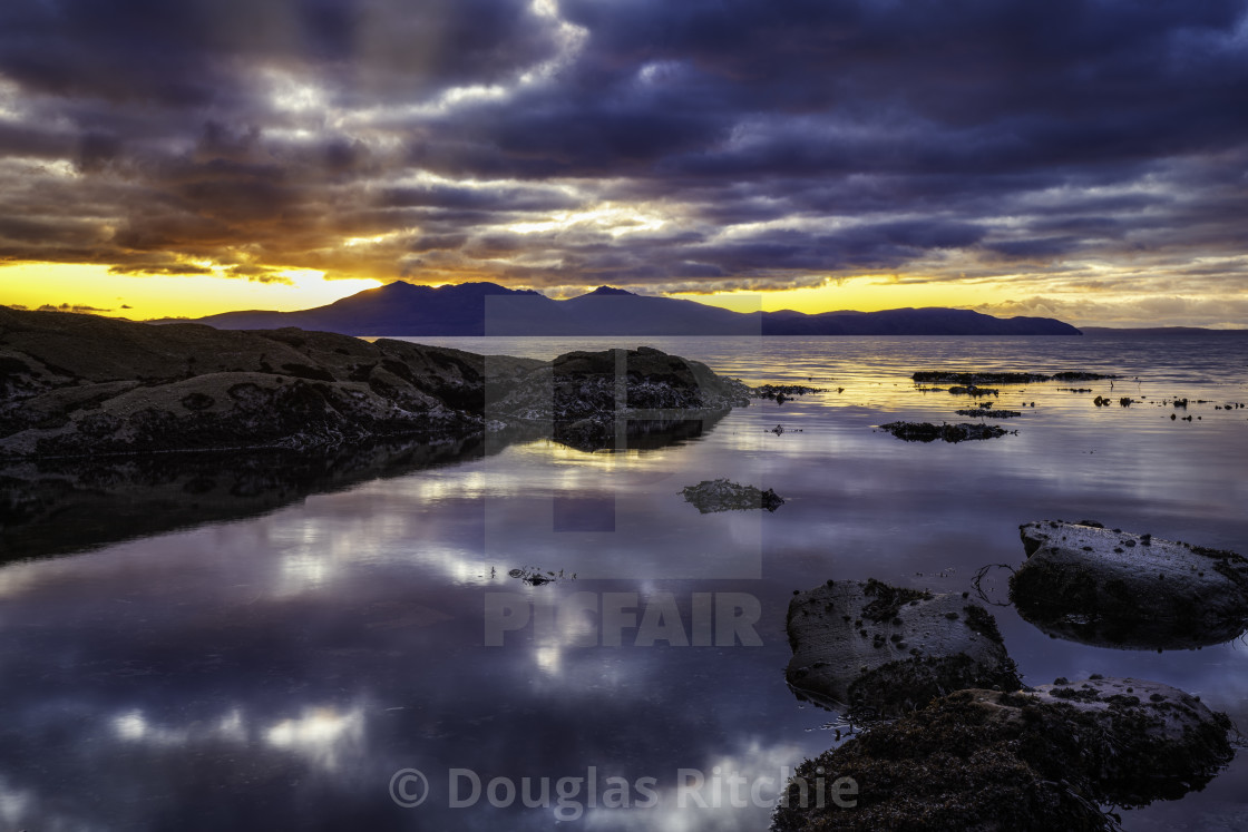 "Sunset Reflections" by Douglas Ritchie - £20.00 "Sunset Reflections" stock image