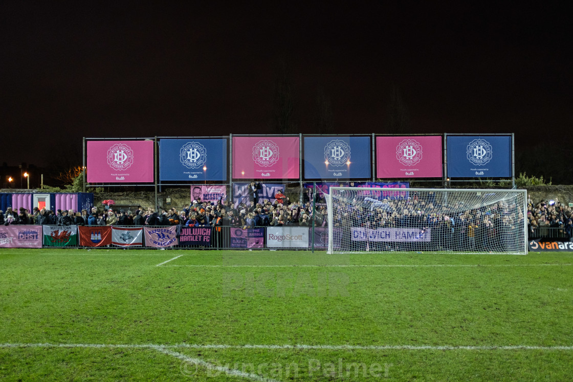 "Dulwich Hamlet vs. Eastbourne Borough, Boxing Day 2018" stock image