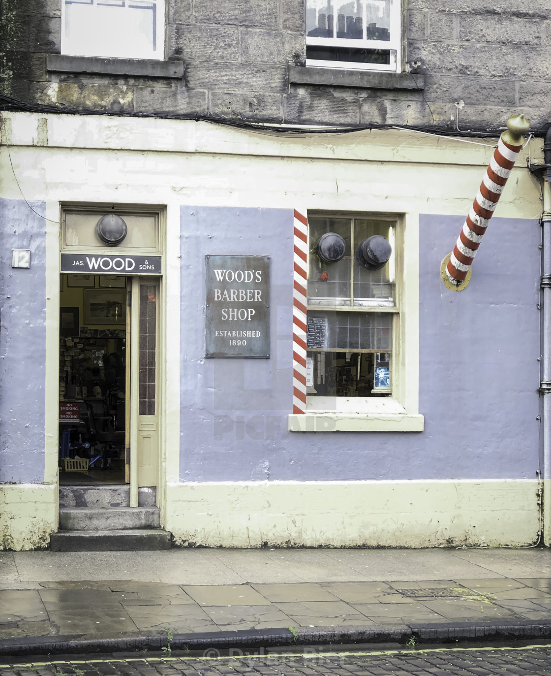 "Wood’s Barber Shop" stock image