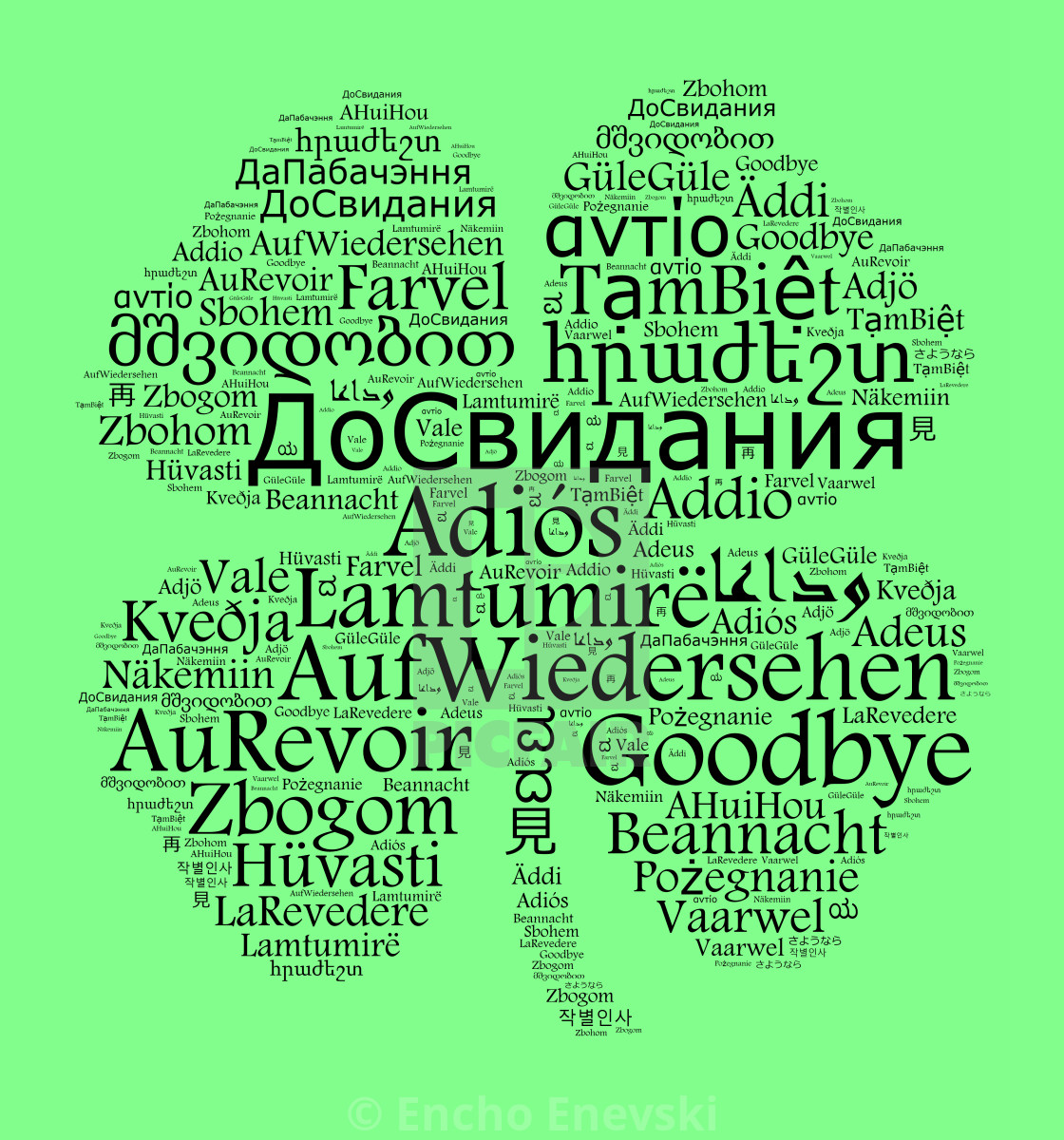 Word Goodbye In Different Languages License Download Or Print