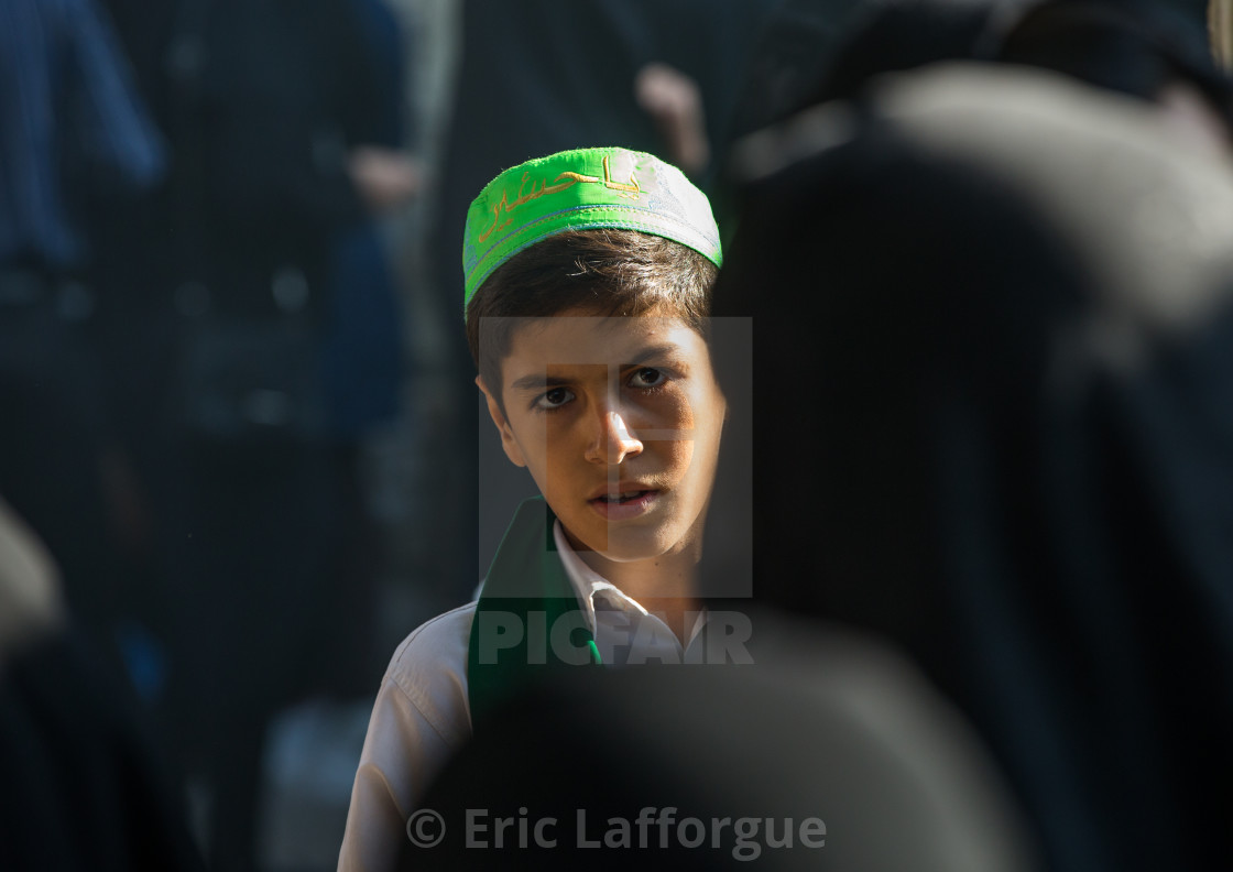 "An Iranian Shiite Boy During Tasua Celebrations One Day Before Ashura,..." stock image