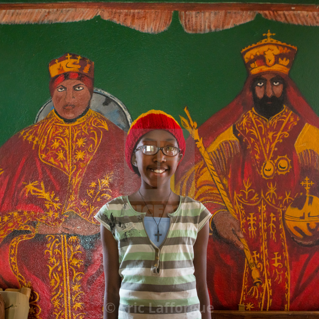 Rastafari Girl Called Kizzy In Front Of Haile Selassie And His Wife Mural License Download Or Print For 57 70 Photos Picfair