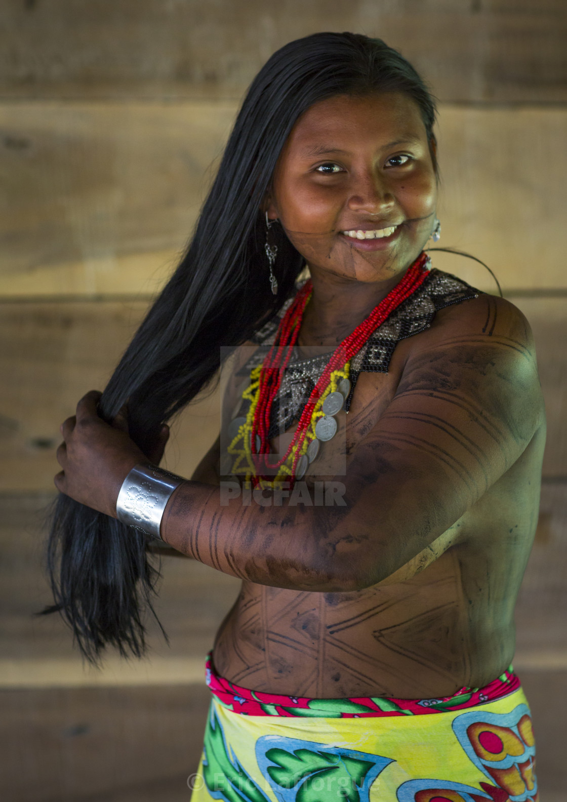 Panama, Darien Province, Bajo Chiquito, Woman Of The Native Indian ...