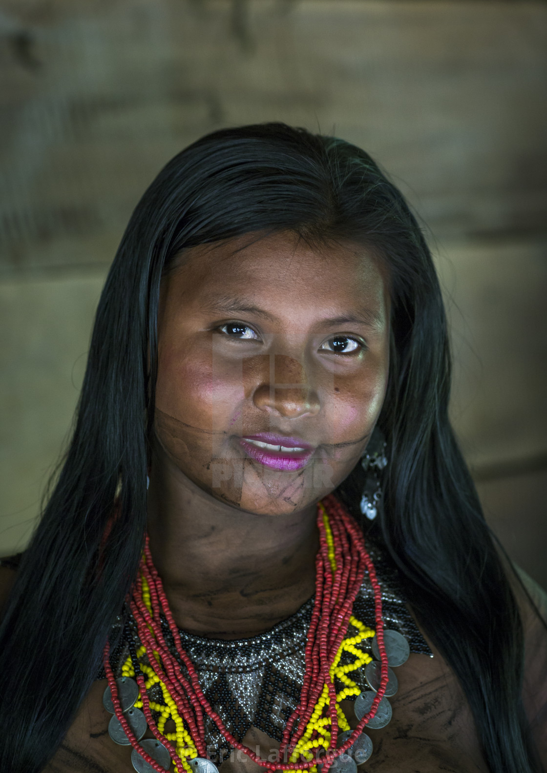 "Panama, Darien Province, Bajo Chiquito, Woman Of The Native Indian Em...