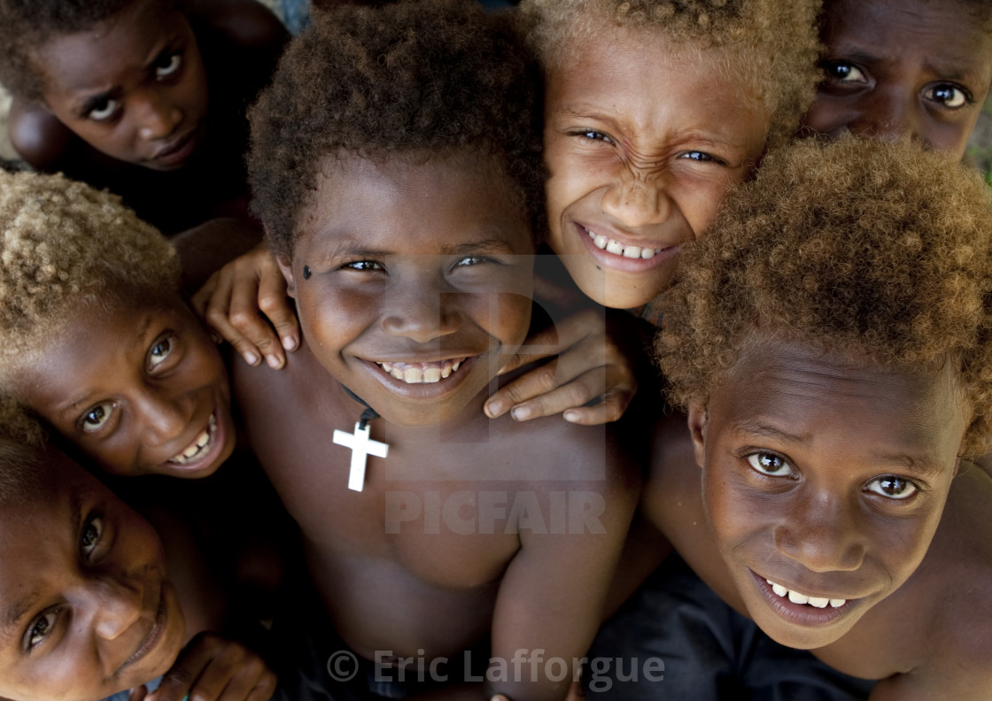 Blonde Kids Rabaul New Britain Island Papua New Guinea