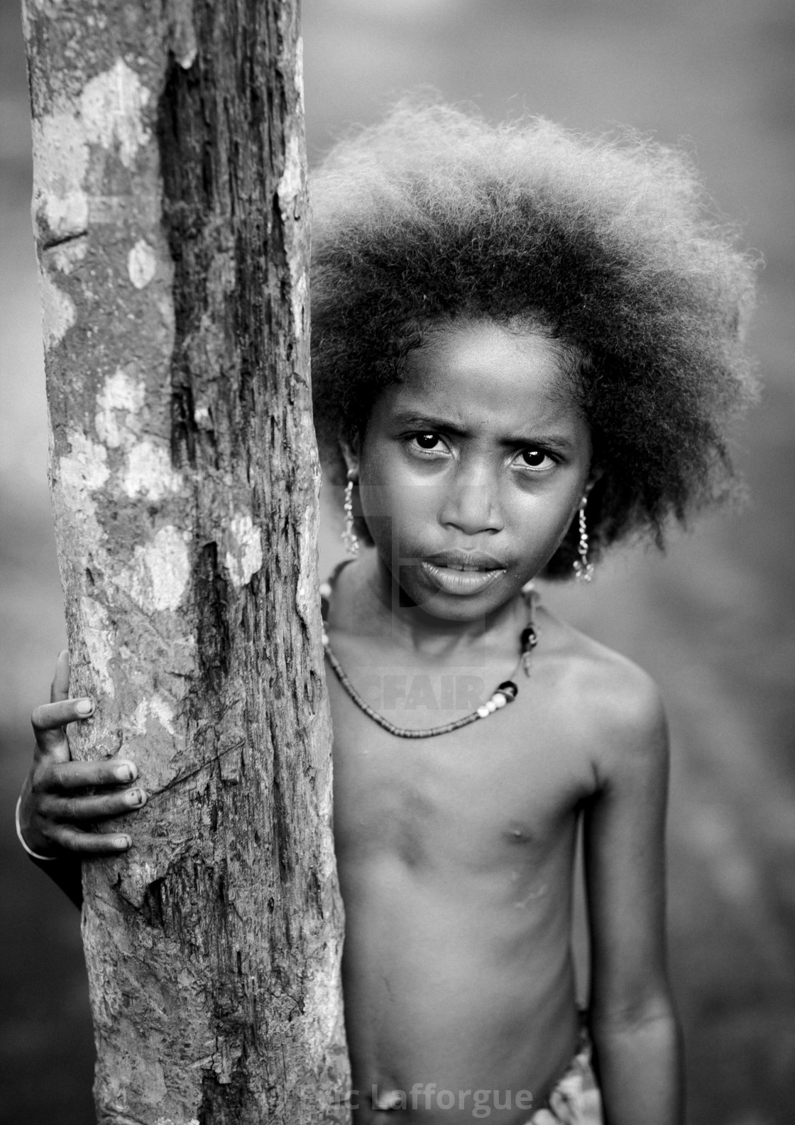Islander Girl With Blonde Hair Trobriand Island Papua New Guinea