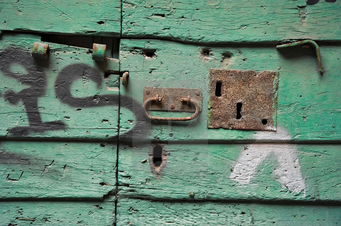 "A detail of an old green door" by Francesco Del Santo - $15.29 "A detail of an old green door" stock image