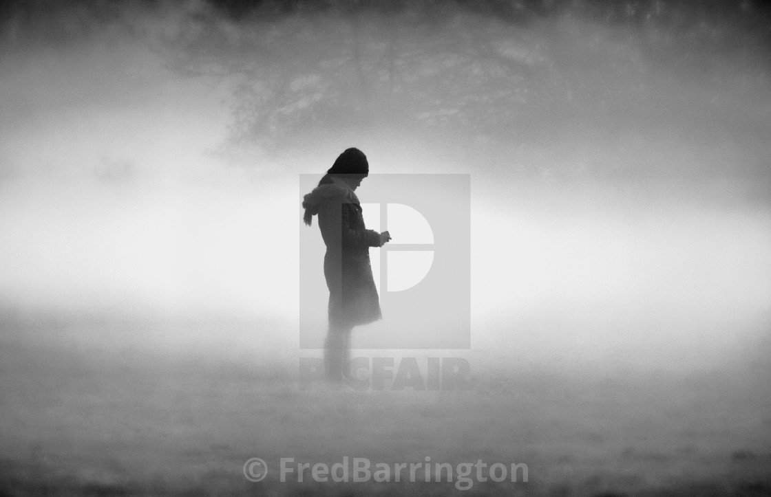 "Girl in the Mist" stock image