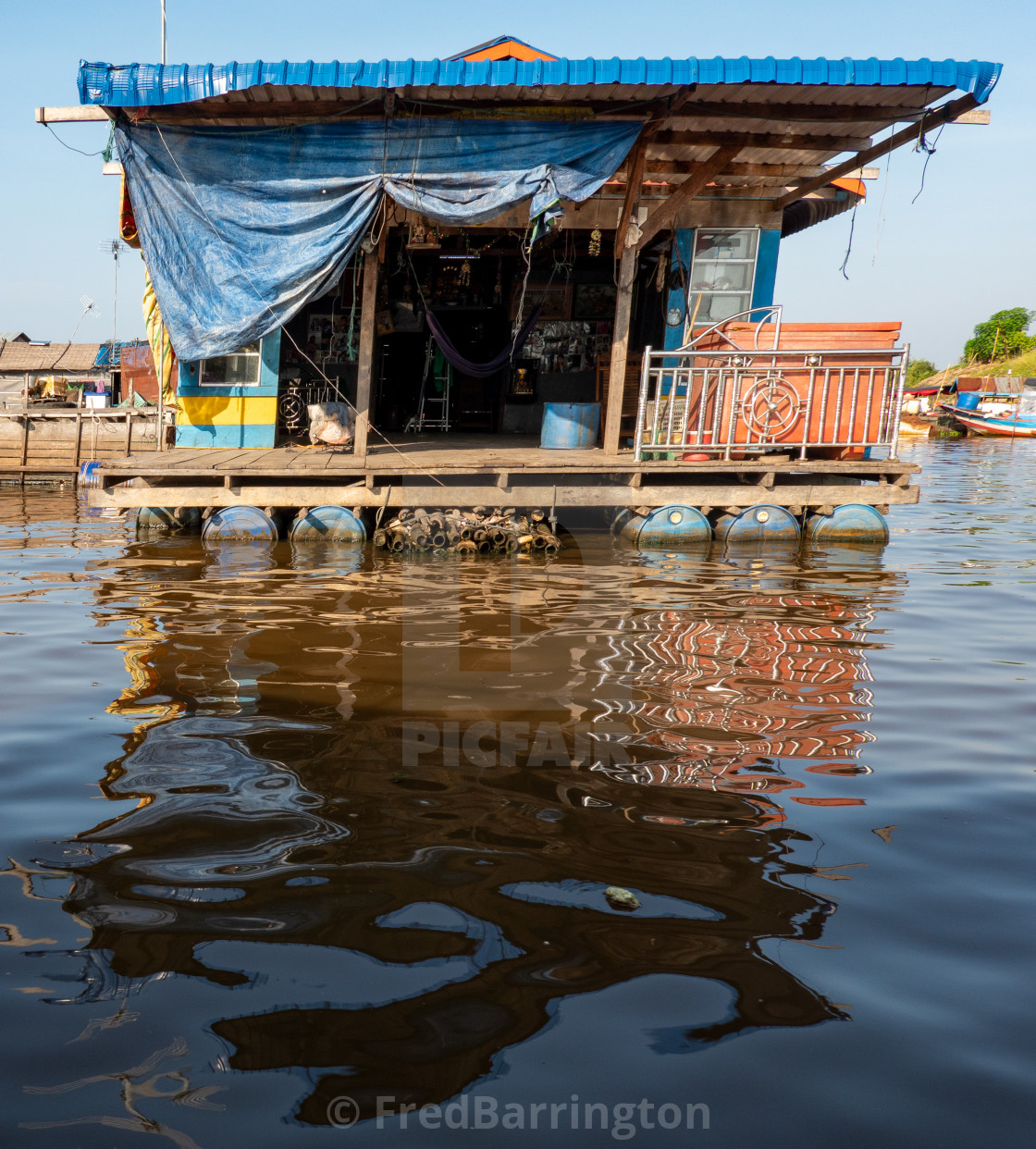 "Floating House, Tonle Sap" stock image