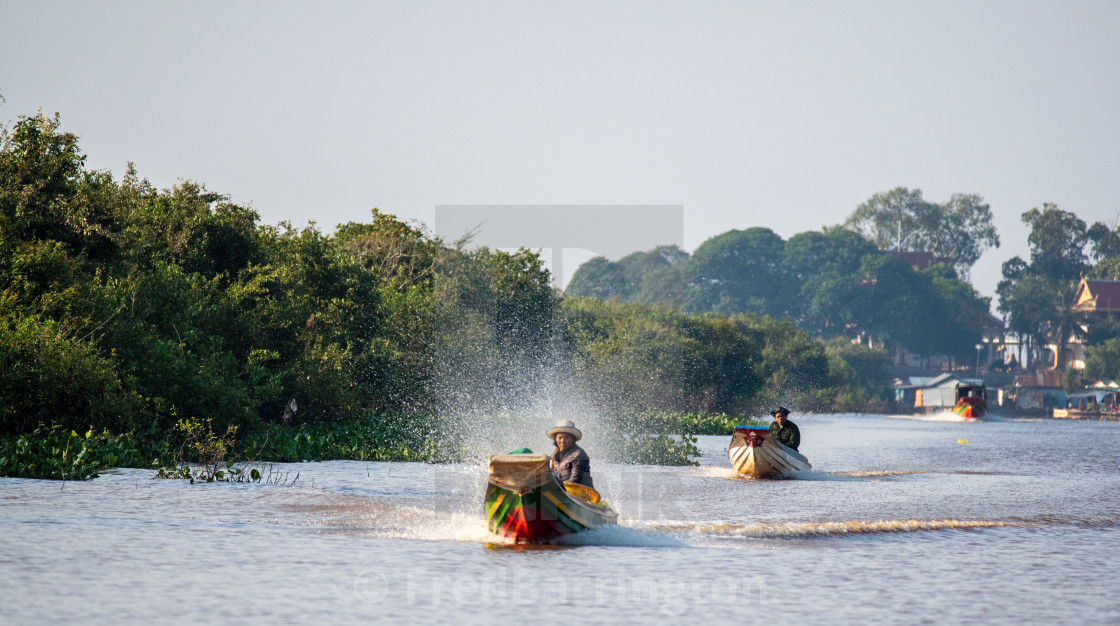 "Commuting on Tonle Sap (motorised)" stock image