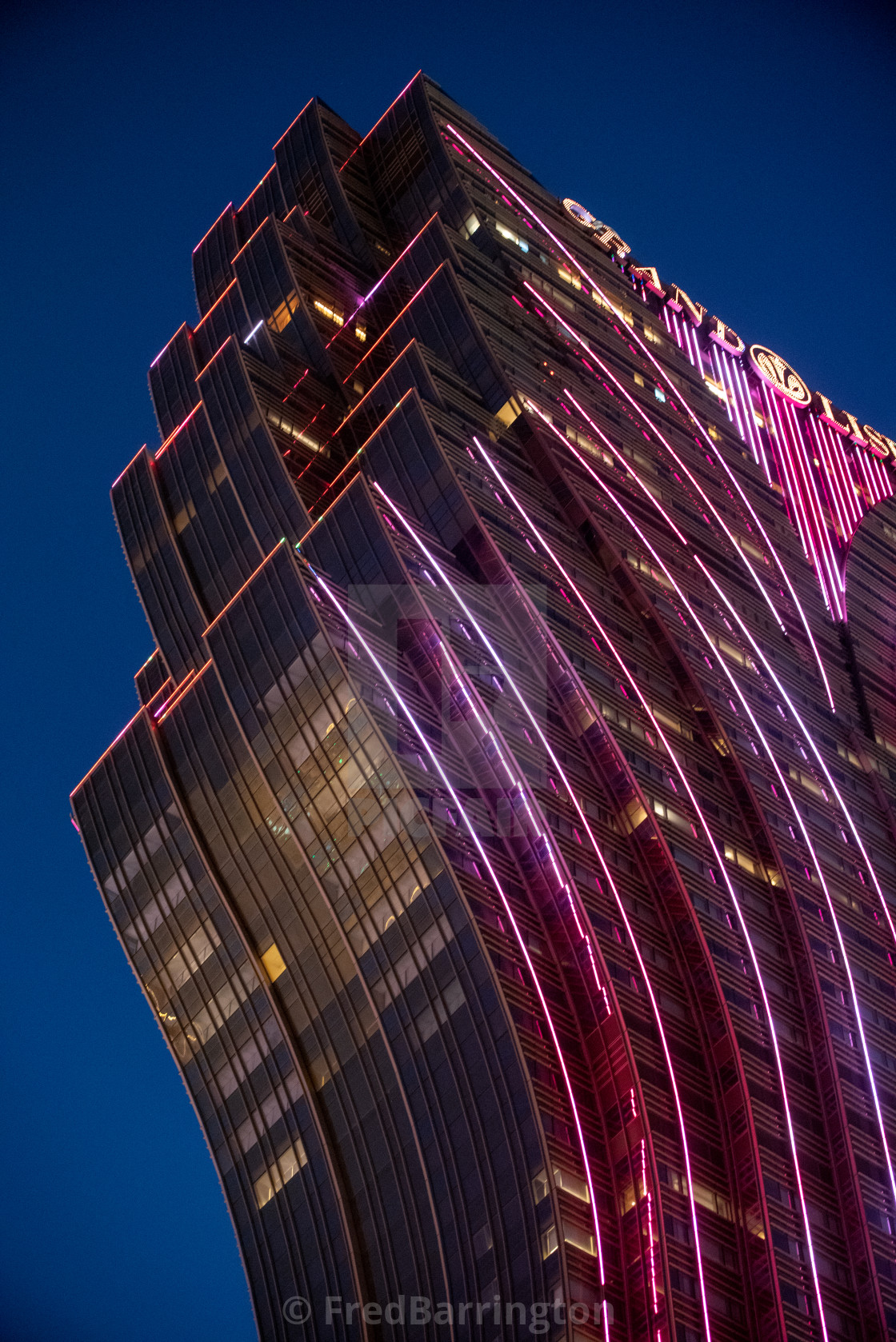 "Grand Lisboa Hotel, Macau, at night" stock image