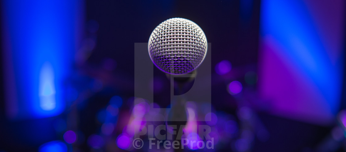 Microphone On Stage Against A Background Of Auditorium License Download Or Print For 18 60 Photos Picfair