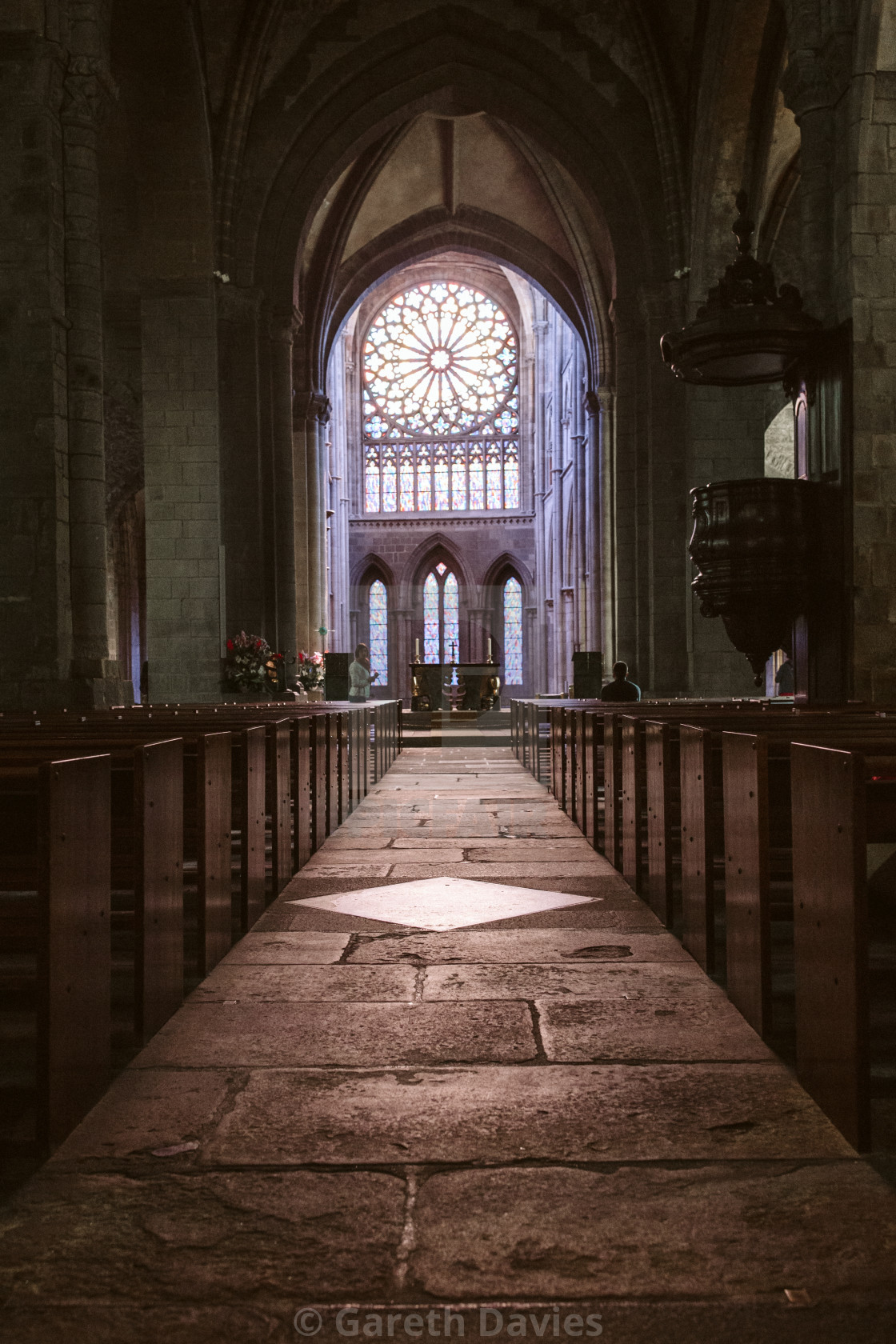 "the aisle leading to the altar in a cathedral in france" by Gareth Davies - $1.56 "the aisle leading to the altar in a cathedral in france" stock image