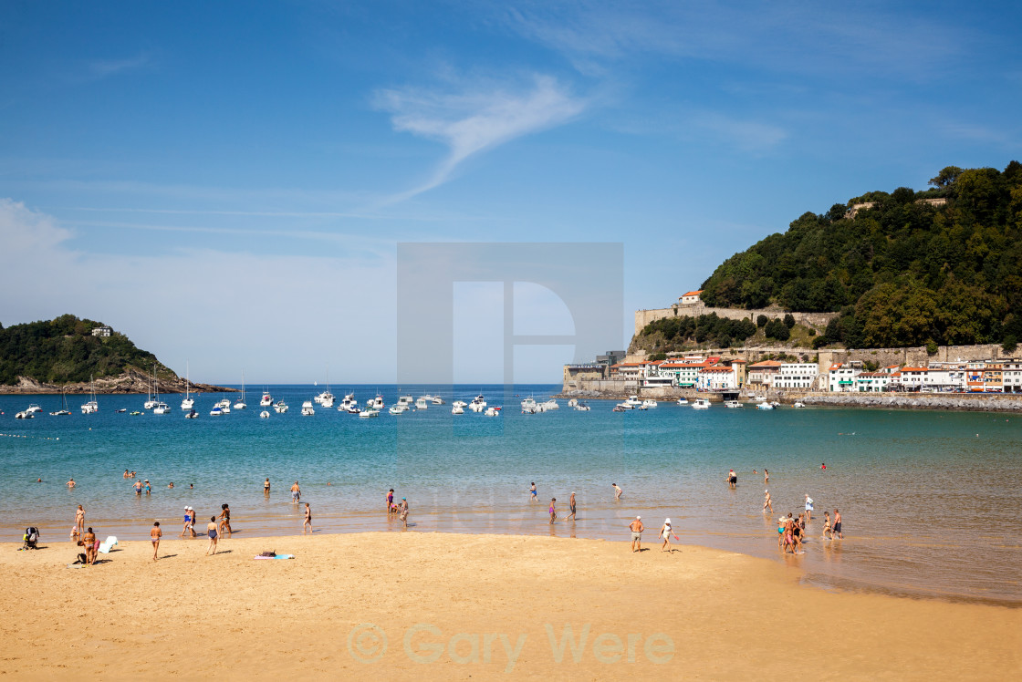 "Beach in San Sebastian, Spain" stock image