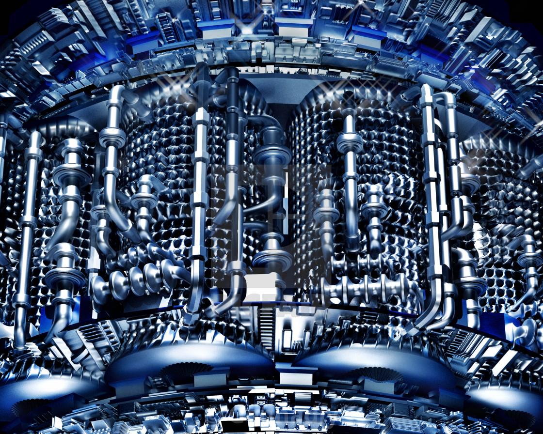 Abstract High Tech Background From Metal Pipes Technology Cooling