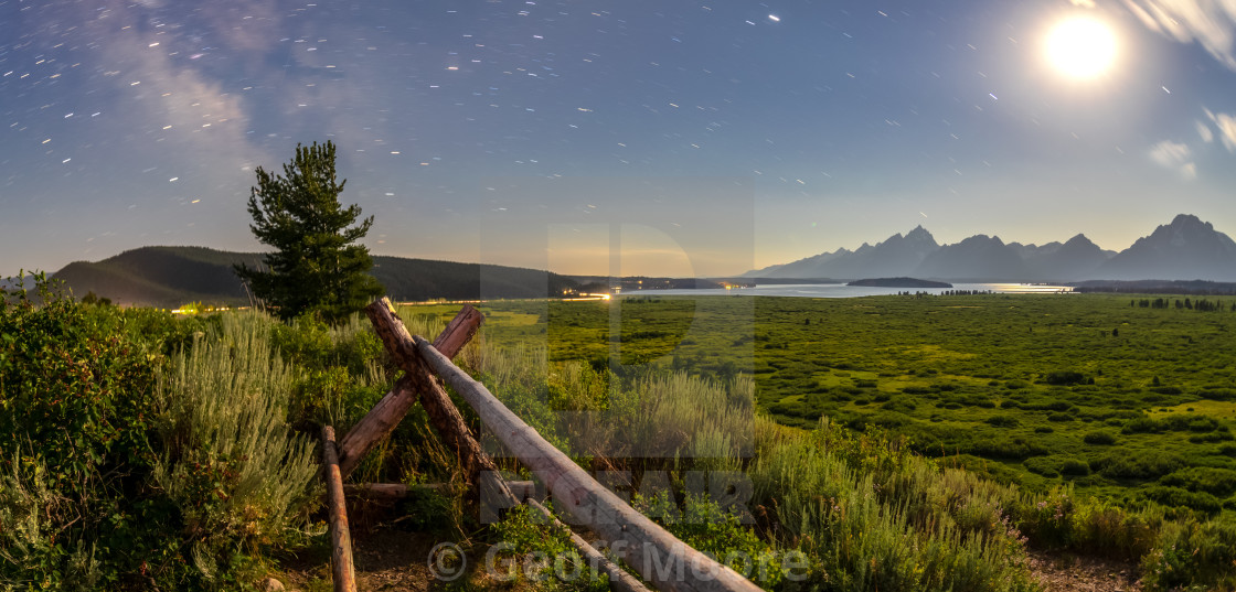 "Grand Teton National Park by Moonlight" stock image