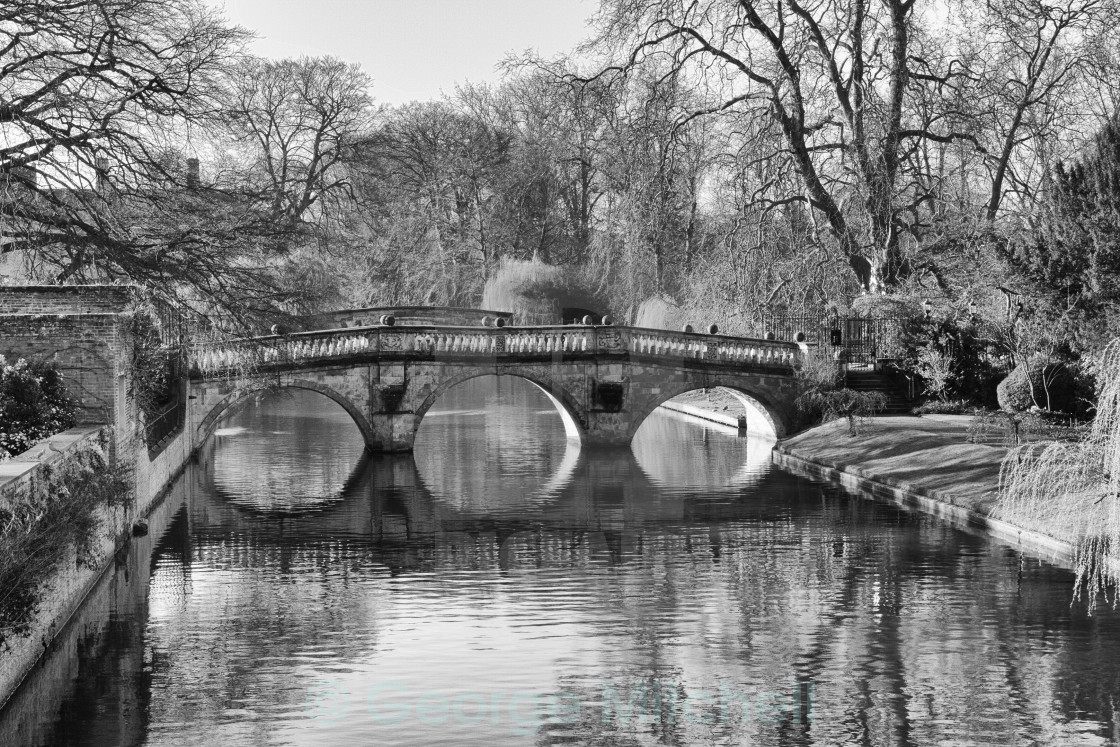 "Clare Bridge in Black and White" stock image