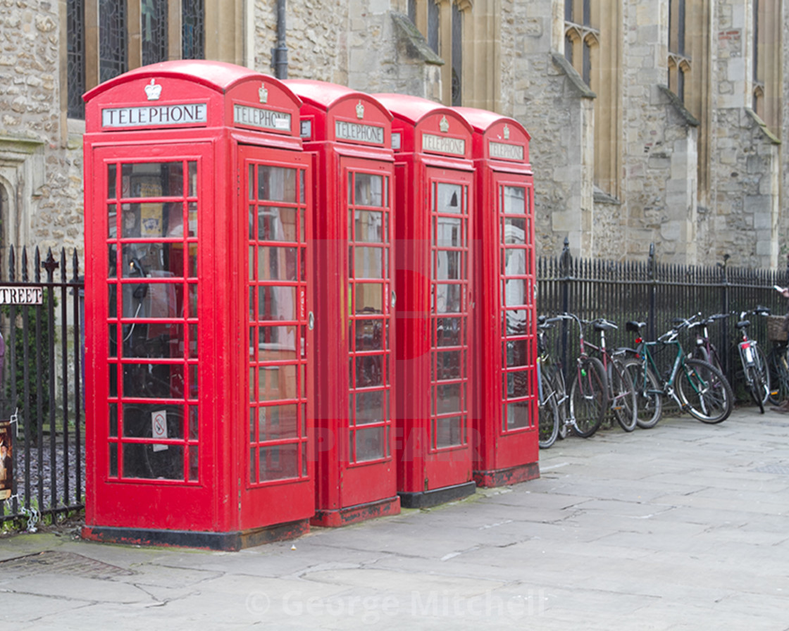 "Multiple Telephone Boxes" stock image