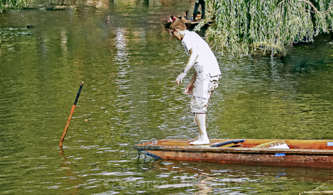 "Lost Punting Pole, River Cam, Cambridge.UK" stock image