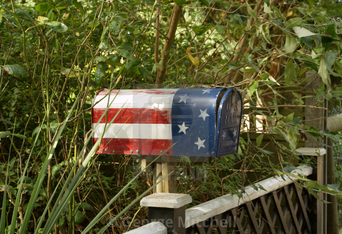 "Postbox in Stars and Stripes" stock image