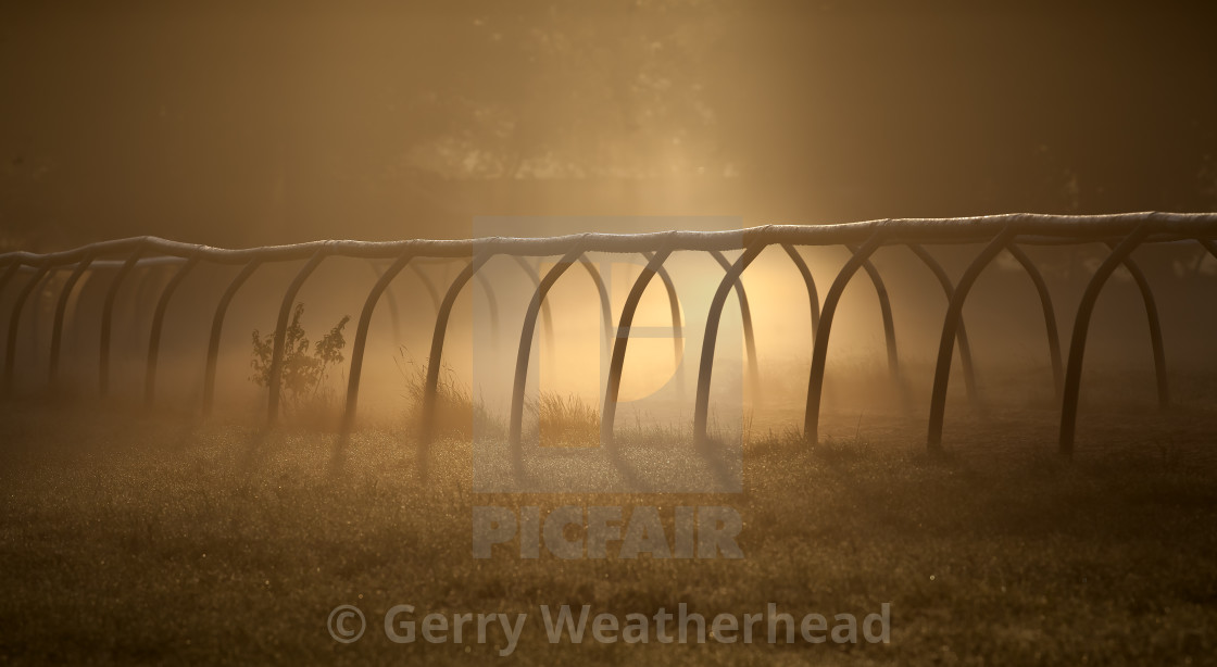 "The Rails at first light." by Gerry Weatherhead - $38.47 "The Rails at first light." stock image