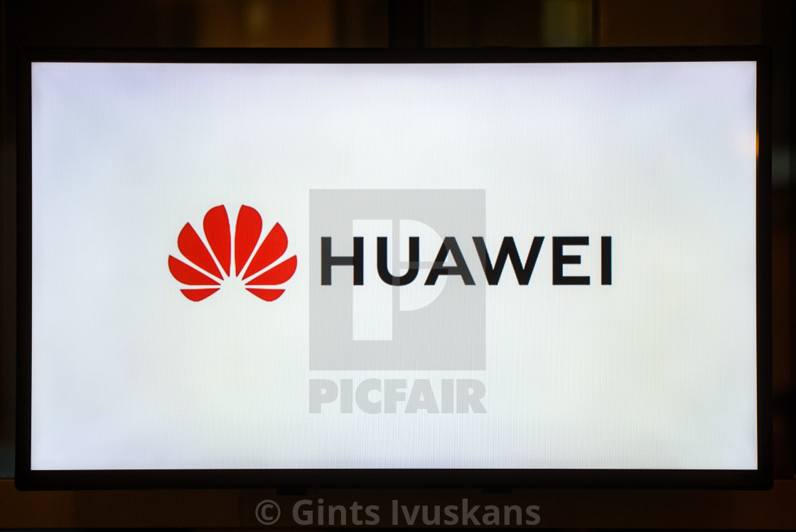 Logo Of Huawei Company On Screen Riga Latvia License Download Or Print For 5 58 Photos Picfair