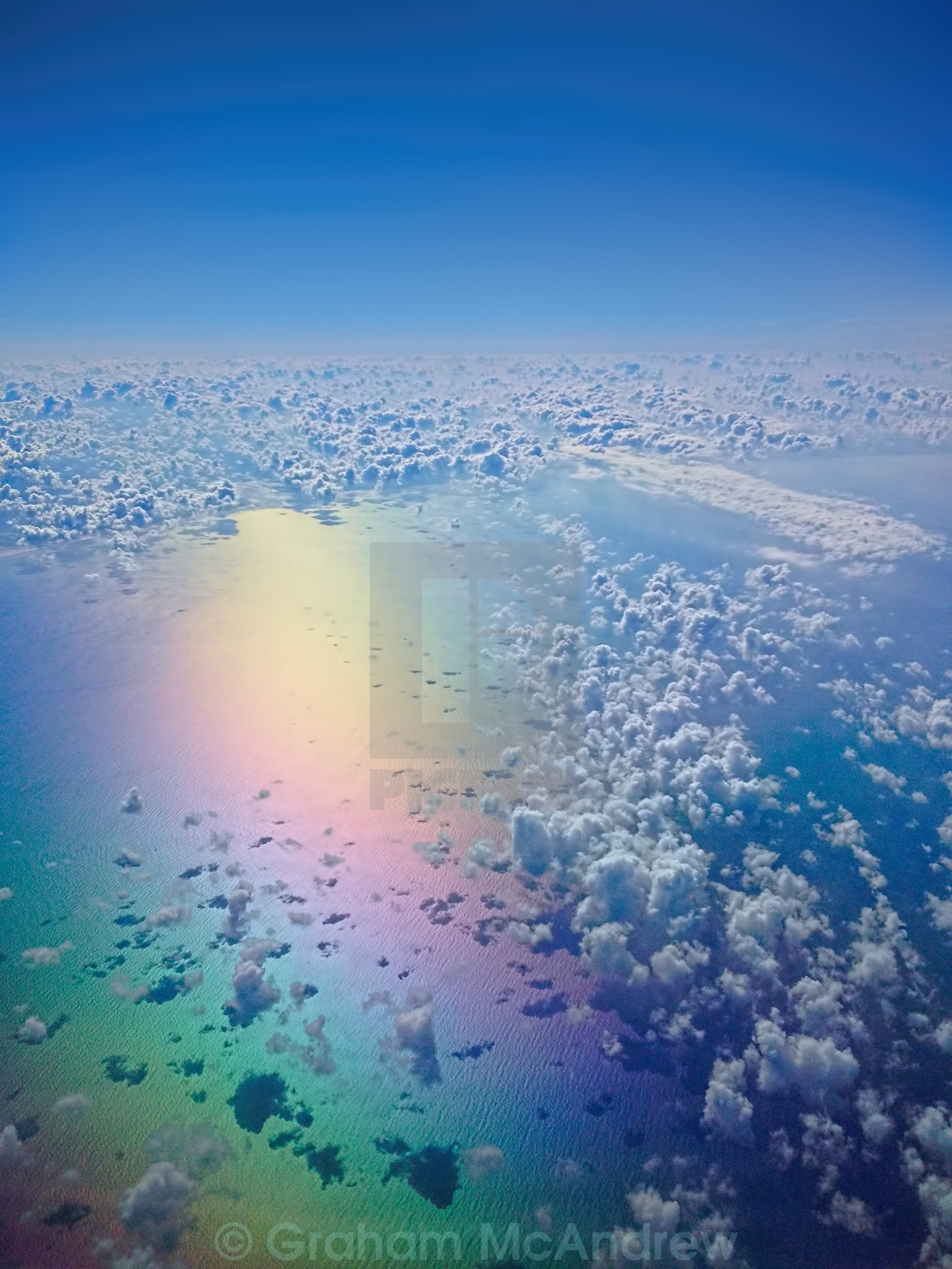 "rainbow sea from the sky" stock image
