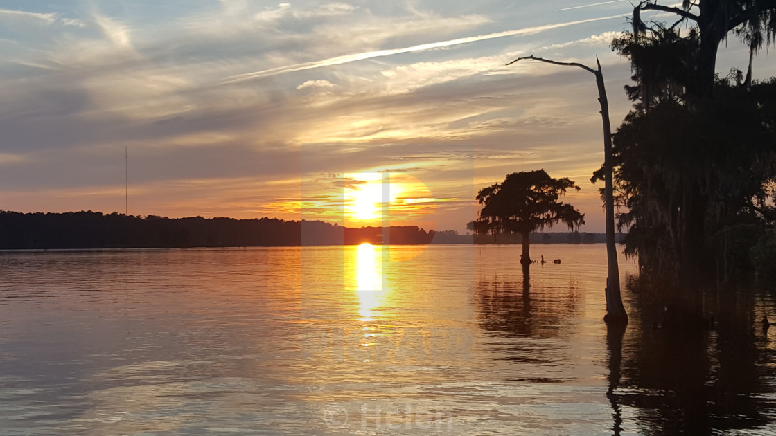 "Sunset on the Neuse River" stock image
