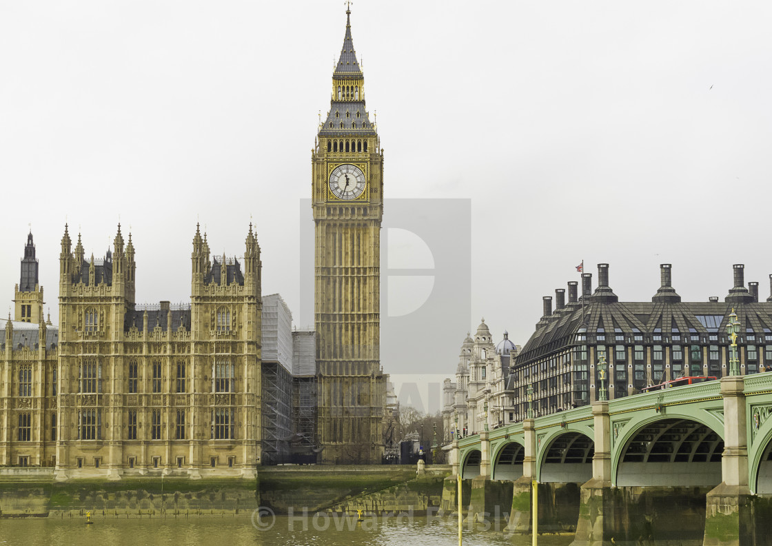 "Big Ben and Westminster Bridge" stock image