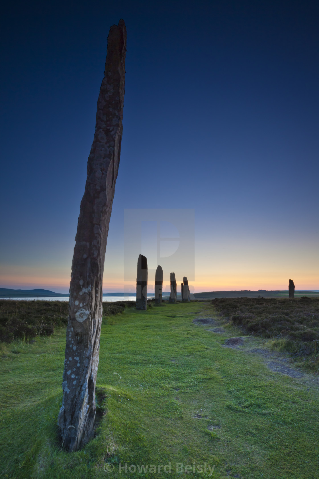 "Ring of Brodgar sunset, Orkeny, Scotland" stock image